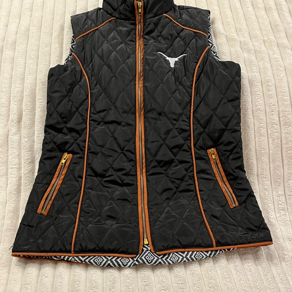 Gameday Texas Longhorns Black Quilted Vest with Orange Accent Womens Size Large - Picture 1 of 4